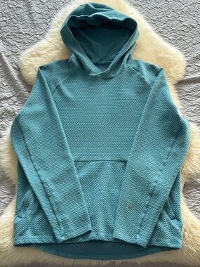 Lululemon At Ease Hoodie Men's Medium Teal Textured Waffle Knit